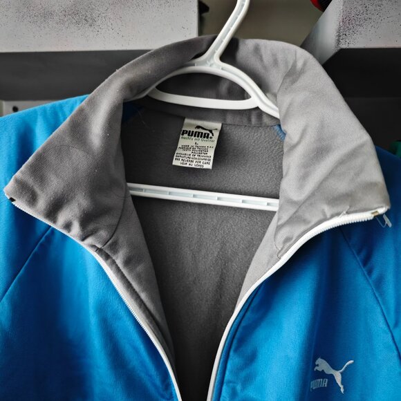 RETRO Puma Zippered Jacket Grey Blue White Colorway - Picture 2 of 3